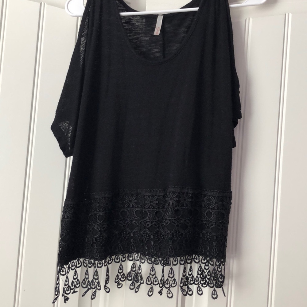 Black Blouse with Short Sleeves